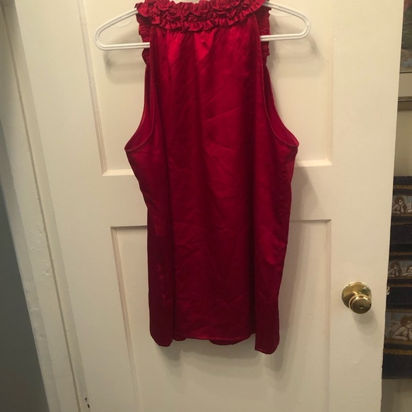 Vintage red Jessica Sleeveless Ruffle Top. Size 18. Exl.beautiful blouse - Picture 7 of 7